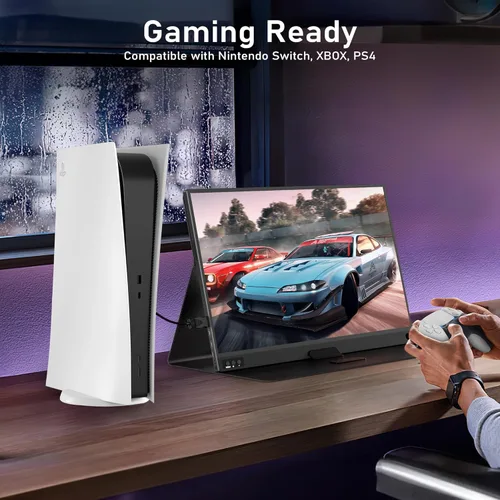Miniatura 7 de ZSCMALLS Monitor portátil, monitor portátil de 15.6 pulgadas, 1080P FHD, monitor USB-C HDMI, pantalla de computadora IPS segunda pantalla, pantalla