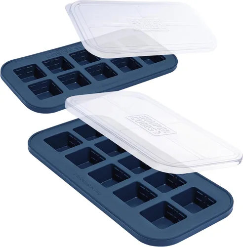Miniatura 16 de Souper Cubes 2 cucharadas. Moldes de silicona para congelador - Perfectos para almacenar ajo, hierbas, jengibre, pesto, pasta de tomate, jugo