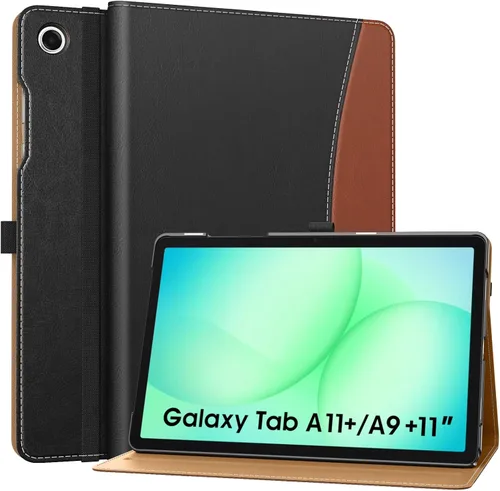 Miniatura 8 de MoKo Funda para Samsung Galaxy Tab A11+/ A11 Plus/ A9+/ A9 Plus de 11 pulgadas 2026/2024, piel sintética multiángulo con correa de mano, bolsillo