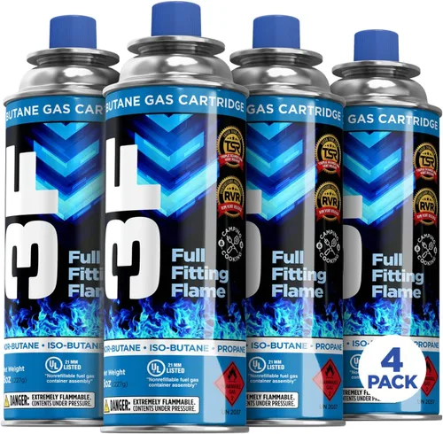 Miniatura 10 de 3F Recipiente de combustible de butano, 8 onzas, 1 paquete, para estufas de campamento y cabezales de antorcha compatible con recipientes de 8