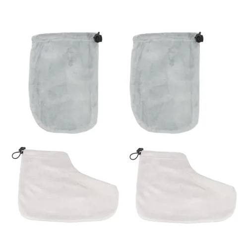2 pares de guantes de parafina para pies cera de parrafina para manos cera caliente para manos cera caliente para manos guantes de baño guantes de