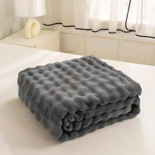 Miniatura 23 de YUSOKI - Manta de forro polar 3D con burbujas Felpa ultrasuave y esponjosa de 13.44 oz/m² Manta ligera y acogedora para sofá cama Para todas