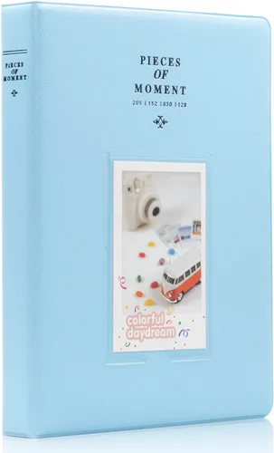 Ablus Mini álbum de fotos de 128 bolsillos, se adapta a Fujifilm Instax Mini 11 Mini 9 Mini 8 Mini 90 Mini 25, Polaroid Snap PIC-300, Kodak Mini Azul