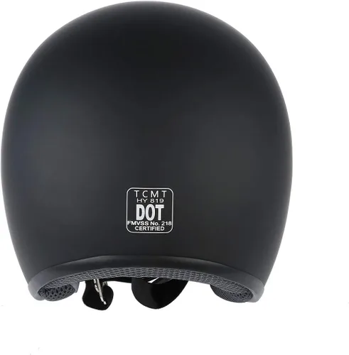 Miniatura 4 de TCMT Adult Motorcycle 3/4 Open Face Helmet with Visor Cafe Racer Cruiser DOT Approved Negro mate-A