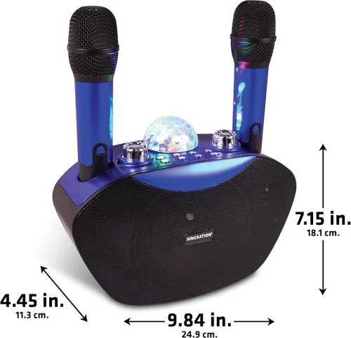 Miniatura 6 de Máquina de karaoke Singsation, sistema portátil Bluetooth 5.0 para casa, para niños y adultos, 2 micrófonos inalámbricos, efectos de sonido