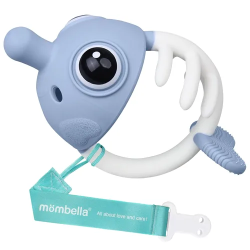 Juguetes de Dentición para Bebés de 0-6 Meses, Mombella Juguetes de Dentición Pez Payaso de 6-12 Meses, Juguetes Mordedores para Bebés con Correa