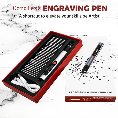Miniatura 6 de Bolígrafo de grabado: portátil inalámbrico definitivo para artistas y aficionados al bricolaje, graba más de 50 superficies, apto