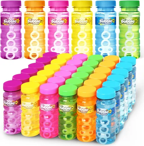 Miniatura 7 de SpringFlower 6 botellas de burbujas con varita, recuerdos de fiesta de burbujas para niños, juguetes de verano, juguete novedoso de solución