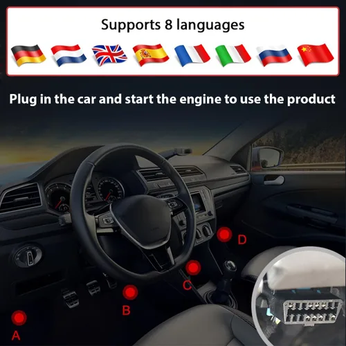 Miniatura 6 de Escáner OBD2 con probador de batería, herramienta de diagnóstico de automóvil para verificar la luz del motor y limpiar códigos de error, lector