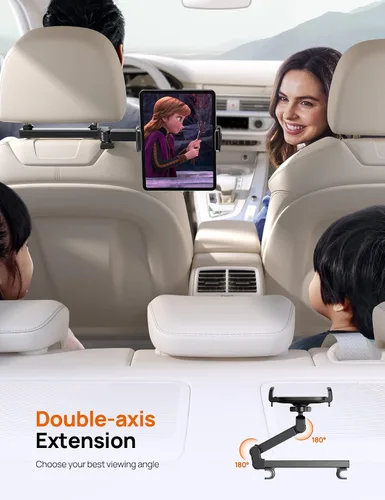 Miniatura 2 de Aomiker Soporte para iPad reposacabezas de automóvil – [Brazo extensible] Soporte ajustable para tablet 2025 para asiento trasero del automóvil
