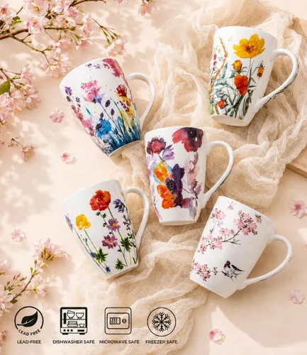 Miniatura 7 de AmorArc Taza de té de porcelana de 18 onzas con infusor y tapa, taza de té de hojas sueltas con colador de acero inoxidable, taza de café grande