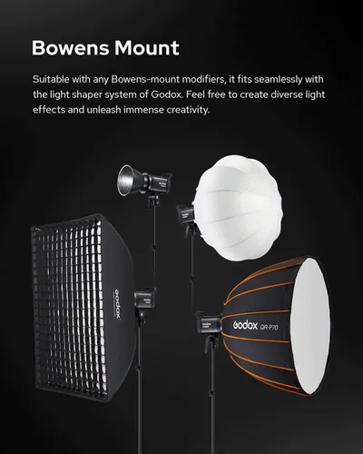 Miniatura 7 de Godox Luz de video LED bicolor SL60IIBi 75W, 2800K-5600K, 25100Lux@1M, luz de estudio COB de montaje Bowens con, aplicación y control remoto, CRI