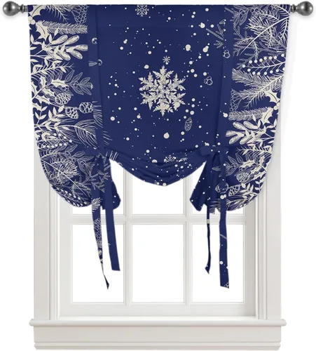 Miniatura 16 de Cortinas de globo de Navidad de Papá Noel rosa para ventanas, paneles de dormitorio de árbol de Navidad de 54 pulgadas de largo, con aislamiento