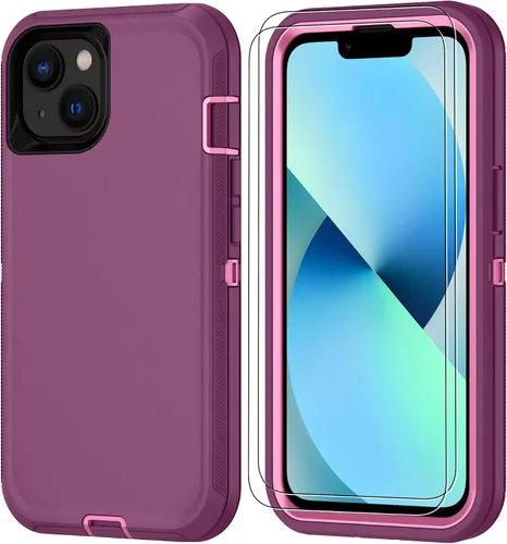 Miniatura 29 de Jshru para iPhone XR Funda con [2 Pack] Protector de Pantalla HD, [Grado Militar] 3-en-1 Resistente Protector de Cuerpo Completo a Prueba de Negro