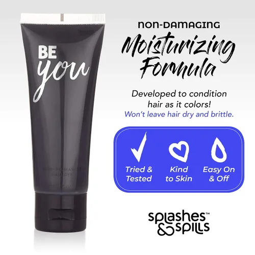 Miniatura 3 de Splashes and Spills - Tinte negro semipermanente para el cabello, vibrante de 2.36 onzas, sin amoníaco ni peróxido, tóner vegano y 100% libre