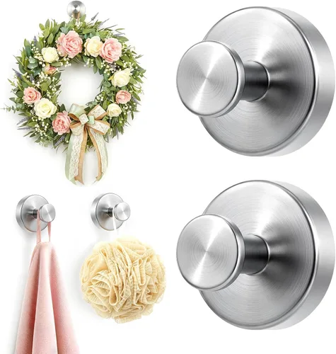 Miniatura 12 de Ganchos de ventosa mejorados para ducha, ganchos de toalla extraíbles resistentes para pared de puerta de vidrio de baño, ganchos de ducha de acero