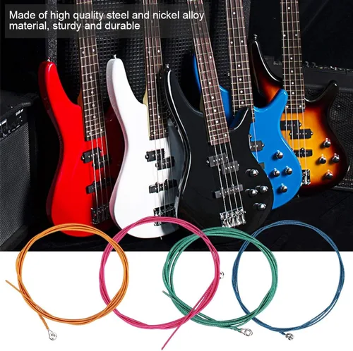 Miniatura 2 de Cuerdas de bajo, Cuerdas de Bajo Portátil Cuerdas de Bajo Bajo Cuatro Colores Cuerdas De Bajo Eléctrico, Para Bajo Principiante Banda De Instrumento