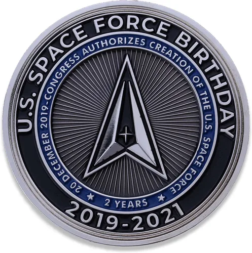 Miniatura 2 de ¡Moneda de desafío de bola de cumpleaños de la Fuerza Espacial 2021! Diseñada para veteranos militares, producto oficial de la Fuerza Espacial