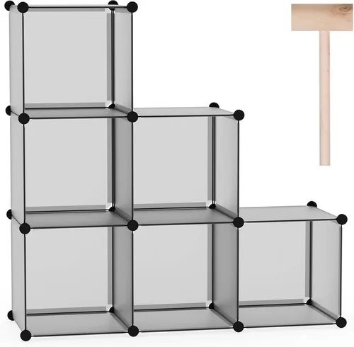 Miniatura 11 de C&Ahome - Organizador de clóset de almacenamiento para que lo montes tú mismo, Plástico, Negro