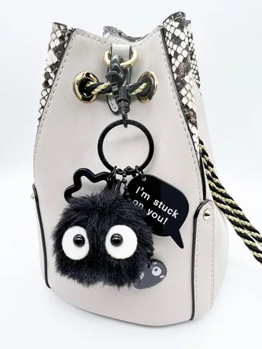 Miniatura 4 de YJacuing Llavero de peluche Dust Bunny Soot Sprite (estilo A)