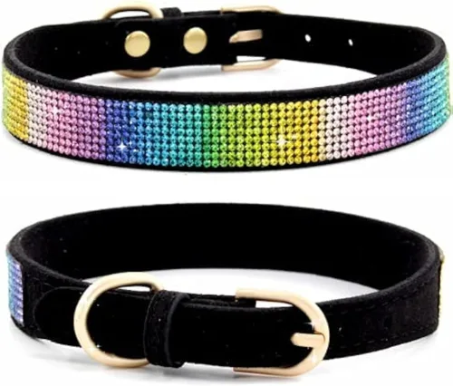 Miniatura 22 de Collares Pequeños para Perros Femeninos, Lindo Cristal de Rinstone con Pajarita de Diamante de Brillo para Cachorros para XXS XS Perros Pequeños
