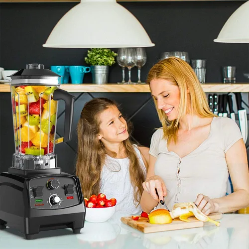 Miniatura 7 de Licuadora profesional para encimera con base de 2200 vatios, licuadora de batidos y batidos, temporizador incorporado, alta potencia con tarro de 2 L