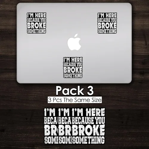 Miniatura 5 de Calcomanías de vinilo impermeables con texto en inglés "I I'm Here Because You Broke Something", diseño de mecánico, técnico de cuello azul