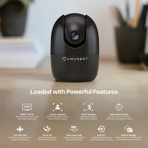 Miniatura 2 de Amcrest Cámara WiFi 1080P para interiores, cámara de niñera, cámara para perros, monitor de sonido y bebé, detección de personas y mascotas, ASH21-B