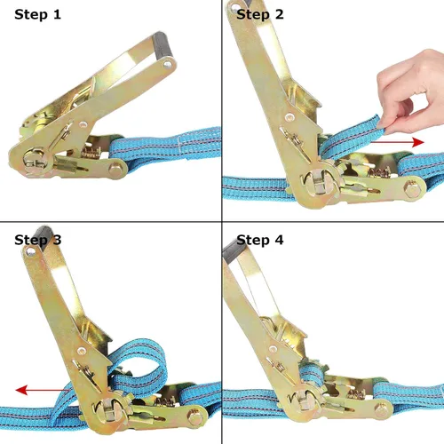 Miniatura 5 de Paquete de 2 correas de amarre de trinquete, 2 pulgadas x 33 pies, 10,000 libras de resistencia a la rotura, correas de amarre de carga resistentes