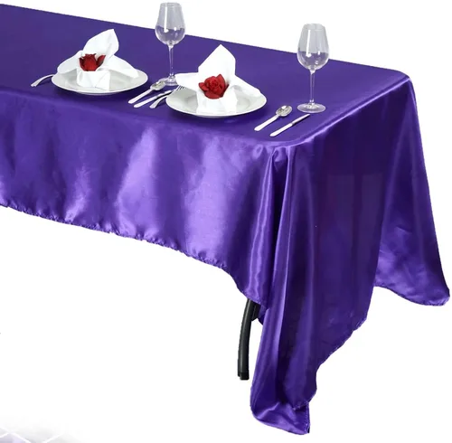 Miniatura 14 de Balsa Circle Mantel rectangular lavable de satén de color liso para fiesta de Halloween, 6 piezas de 60 x 102 pulgadas, color naranja, suministros