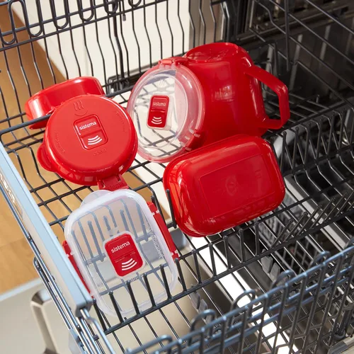 Miniatura 7 de Sistema 1117 Utensilio de cocina para cocinar huevos de manera fácil en el microondas, color rojo