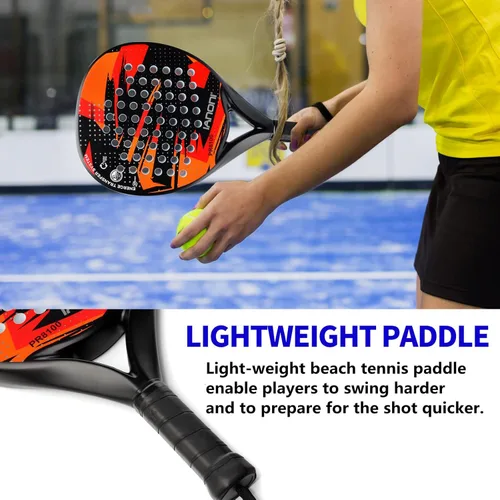 Miniatura 4 de IANONI Raqueta de pádel de fibra de carbono con superficie de EVA con núcleo de espuma flexible Palas de tenis de pádel Raqueta de tenis de playa
