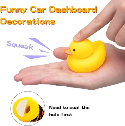Miniatura 3 de wonuu Decoración de pato de goma para automóvil, lindo pato amarillo con hélice (piña-Y)