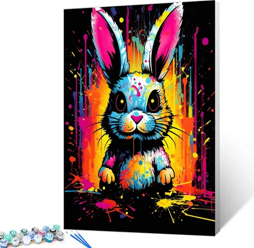 Miniatura 12 de Tucocoo Kits de pintura de búho de graffiti por números con pinceles y pigmento acrílico sobre lienzo para adultos, imagen de estilo colorido