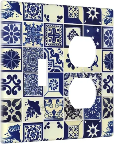 Miniatura 109 de Placa Decorativa de Pared Beige Boho de Mediados de Siglo Sol Abstracto 1-Gang Retro Años 70 Arte Geométrico Moderno con Arco Eléctrico Interruptor