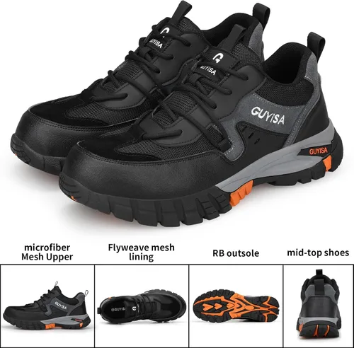 Miniatura 8 de GLANOUDUN Steel Toe Shoes for Men Outdoor Men's Work Sneakers Comfort Safety Toe Working Shoes for Men Indestructible Industrial Construction Shoes