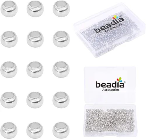 Miniatura 23 de BEADIA - Hebilla de línea de pesca cilíndrica chapada en oro de 14 quilates, tapas de extremo de 3.2 mm, 30 piezas para hacer joyas