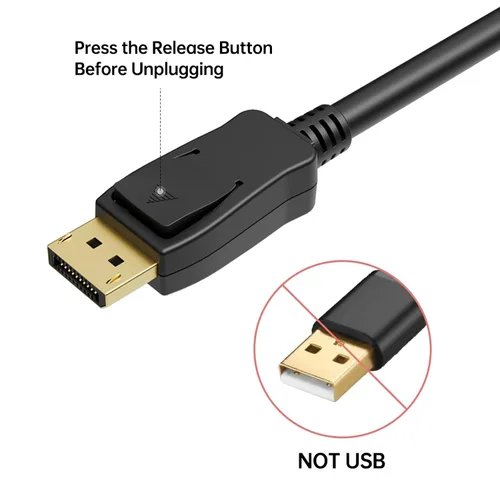 Miniatura 5 de BENFEI Paquete de 2 cables 4K DisplayPort a HDMI de 6 pies, cable de pantalla unidireccional DP 1.2 de computadora a HDMI 1.4 compatible con HP