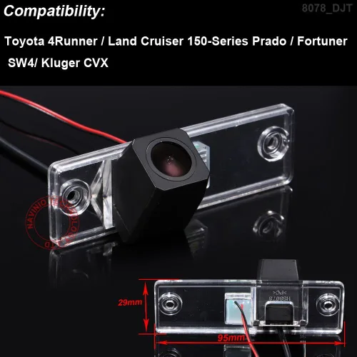 Miniatura 3 de Cámara de visión trasera de coche con ángulo de visión amplio de color de alta definición impermeable con visión nocturna para 4 Runner/Land Cruiser