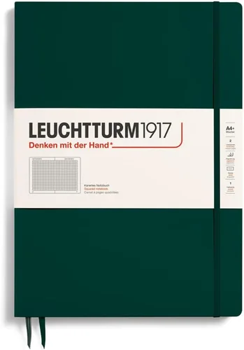 Miniatura 28 de LEUCHTTURM1917 - Cuaderno de tapa dura Master Slim A4+ - 123 páginas numeradas para escritura y diario (salvia, a rayas)