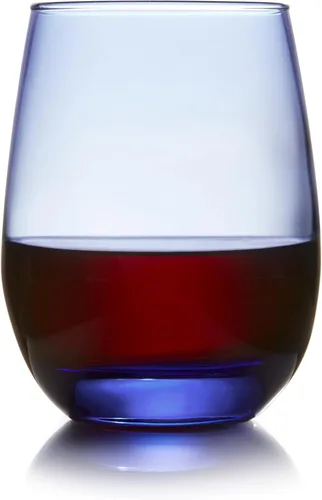 Miniatura 15 de Libbey Juego de 12 Copas de Vino sin Tallo, Aptas para Lavavajillas, Perfectas para Cócteles, Agua y Vajilla para Exteriores Rojo y blanco 12