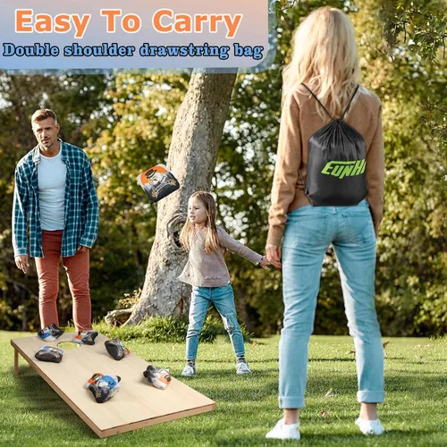 Miniatura 5 de EunHo Cornhole Bags Regulation Dual Sided Set of 8, Professional Cornhole Bean Bags Slick & Sticky Side Bags with Carry Bag Suave/Águila