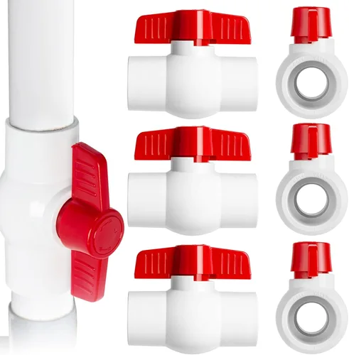 Miniatura 12 de Válvula de bola de PVC de 1 pulgada, enchufe de válvulas de bola de cierre con asas en T azules de fácil giro, válvula de PVC deslizante