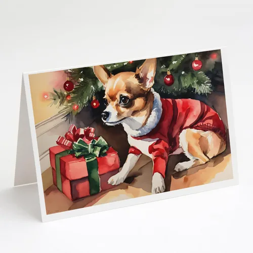 Miniatura 110 de Caroline's Treasures DAC2753GCA7P Paquete de 8 tarjetas de felicitación navideña acogedora de Husky siberiano Tarjetas en blanco con sobres
