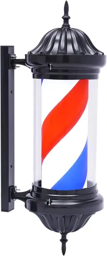 Miniatura 10 de Barra de peluquería LED brillante globo luz,Peluquería Barbería Señal abierta,Rotación de tiras giratorias rojas, blancas y azules,IP44 impermeable