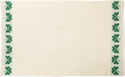 Miniatura 4 de SAOL Manta Aran de trébol irlandés, 100% lana merina, patrón de panal de abeja, natural, 40 x 60 pulgadas, 39.4 in x 59.1 in