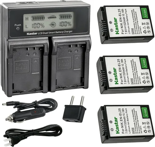 Miniatura 8 de Kastar EN-EL25 AC LCD cargador de batería dual rápido compatible con Nikon EN-EL25 ENEL25 EN-EL25a 4241 batería, Nikon MH-32 cargador y Nikon Z
