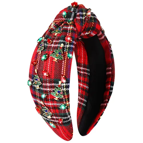 Miniatura 30 de mokkia Diadema de Navidad para Mujeres Accesorios de Navidad Lazo de Navidad Reno Copo de Nieve Diadema Rojo Verde Joyería con Perlas y Pedrería