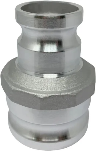 Miniatura 6 de Gloxco Adaptador de aluminio tipo AA de leva y carrete de ranura, 2" Camlock macho x 2" Camlock macho (CAM-20-AA-AL)