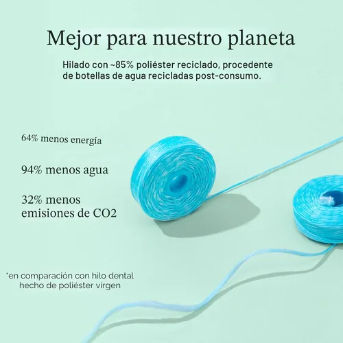 Miniatura 6 de Cocolab Hilo dental tejido, cuidado bucal diseñado por dentistas, aroma a coco, encerado, expandible, vegano, hilo dental amigable para niños
